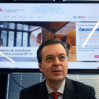 El presidente del Consejo Económico y Social de Castilla y León (CES), Germán Barrios, presenta su nueva página web institucional-Ical