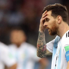 Leo Messi, en uno de sus muchos gestos de desesperación que protagonizó en el Mundial de Rusia. /-GETTY / ADAM PRETTY