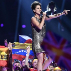 La española Barei, en plena actuación en el Festival de Eurovisión.-MARTIN MEISNNER