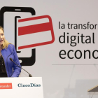 La consejera de Economía y Hacienda, Pilar del Olmo, interviene en la inauguración de la jornada 'La transformación digital de la economía', organizada por Banco Santander y Cinco Días-ICAL