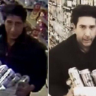 A la izquierda, el ladrón de cervezas buscado por la Policía y el actor David Schwimmer, en el vídeo parodia-INSTAGRAM / DAVID SCHWIMMER