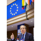 El presidente de la Junta, Juan Vicente Herrera, presenta para su debate ante el Pleno del Comité de las Regiones el Dictamen 'La respuesta de la Unión Europea ante el reto demográfico'.-ICAL