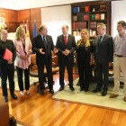 El presidente de la Junta de Castilla y León, Juan Vicente Herrera, firma el Plan de Dinamización Económica de los Municipios Mineros 2016-2020 con responsables de Cecale, UGT y CCOO.-ICAL
