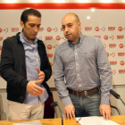 l secretario de Política Institucional y Territorial de UGT Castilla y León, Óscar Mario Lobo (D), y el secretario de Acción Sindical de CCOO en Castilla y León, Vicente Andrés-Ical