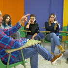 Miembros del equipo de mediación para facilitar la convivencia en el Instituto  Ramiro II de La Robla.-ICAL