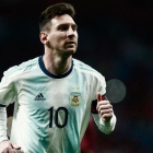 Messi, en el amistoso que perdió Argentina en el Wanda ante Venezuela.-AFP / BENJAMIN CREMEL