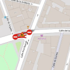 Mapa de la calle General Shelly y el tramo cortado de Las Delicias.- @PoliciaVLL