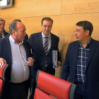 Fernández Santiago, Manuel Otero, Germán Barrios y Fernando Pablos, en la comparecencia del presidente del CES.-ICAL