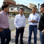 'Cumbre minera' en La Robla organizada por el PSOE de Castilla y León con su secretario general, Luis Tudanca, el secretario provincial del PSOE de León, Tino Rodríguez (I), el alcalde de La Robla, Santiago Dorado (2D), alcaldes y portavoces socialistas d-ICAL