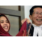 Siti Aisyah, liberada tras quedar libre de cargos por matar al hermanastro de Kim Jong-un.-REUTERS