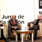 El alcalde Francisco Javier León de la Riva junto al presidente de Films Convissionn, Carlos Rosado y el presidente de la Seminci, Javier Angulo-Ical