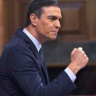 Pedro Sánchez, durante el debate de investidura.-DAVID CASTRO