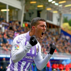 Sergi Guardiola festeja un gol con el Real Valladolid / PHOTO DEPORTE