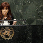 La presidenta argentina, Cristina Fernández de Kirchner, en la Asamblea General de la ONU, el pasado 24 de septiembre.-Foto: REUTERS / MIKE SEGAR