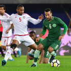 Al-Mousa (6), durante un partido con la selección saudí B.-E.M.