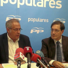 Bermejo y Enríquez durante su valoración, ayer, de los primerso cien días de gobierno municipal.-El Mundo