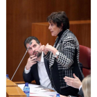 Procuradora socialista Mercedes Martín durante el Pleno de las Cortes de Castilla y León-ICAL