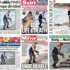 Algunas de las portadas de la prensa británica, críticas con la UE.-