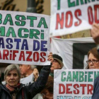 Protestas sociales en contra del presidente de Argentina, Mauricio Macri.-EFE