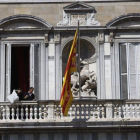 El balcón de la Generalitat, sin la pancarta con el lazo.-ALBERT BERTRAN