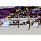 Las gimnastas del equipo júnior de CD La Victoria.-MONTSE ÁLVAREZ