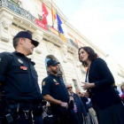 Isabel Díaz-Ayuso, presidenta de la Comunidad de Madrid, durante la manifestación ’Juntos por España. Convivencia sin violencia’.-