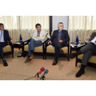 El director de ELMUNDODECASTILLAYLEÓN, Pablo R. Lago, Ángel Hernández, de CCOO, Agustín Prieto, de UGT y Santiago Aparicio, de Cecale.-Valentín Guisande