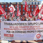 Manifestación de los trabajadores de Grupo Lince por los recortes salariales, en una imagen de archivo.-ICAL
