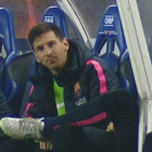 Messi, en el banquillo de Anoeta, en enero del 2015.-Foto: ARCHIVO