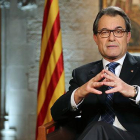 El 'president' Artur Mas se dirige a los catalanes en su mensaje institucional de fin de año.-