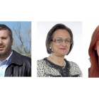 El socialista Álvaro Lora (28 años), la popular Lourdes Villoria (64 años) y la procuradora de Podemos Lorena González (26 años) - en las imágenes de izquierda a derecha-.-ICAL