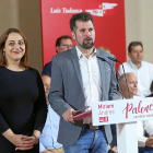 La candidata a la Alcaldía de Palencia, Miriam Andrés, junto a Luis Tudanca.-ICAL