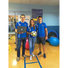 Manuel Carretero González, María Villa del Bosque y Mario Sánchez García en las instalaciones de la UPSA.-EL MUNDO