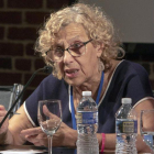 La alcaldesa de Madrid, Manuela Carmena, en el debate sobre las ciudades seguras para las niñas.-MIGUEL RAJMIL (EFE)