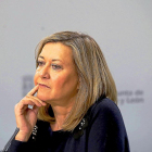 Pilar del Olmo, en su comparecencia de ayer tras el Consejo de Gobierno.-ICAL