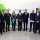 La consejera de Hacienda, Pilar del Olmo, visita la nueva sede corporativa de Grupo Norte junto a su presidente, José Rolando; el alcalde de Valladolid, Óscar Puente y otros directivos de la empresa.-ICAL