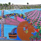 Mural realizado por los vecinos de Corcos.-EL MUNDO