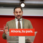El secretario de Organización del PSOE, José Luis Ábalos, ayer por la noche.-/ EFE / JUANJO MARTÍN
