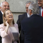 La ministra de Fomento en funciones, Ana Pastor, a su llegada esta mañana al Congreso de los Diputados donde hoy se constituyen las Cortes de la XII legislatura.-EFE / Sergio Barrenechea