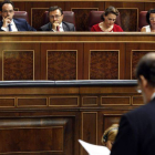Rajoy, ayer, durante la sesión de control al Gobierno en el Congreso.-Foto: JUAN MANUEL PRATS
