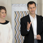 Asma al Asad, junto a su esposo, Bashar.-SANA