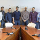 El equipo de desarrolladores José Ignacio Hernández, Jorge Moratinos, Jesús Macías, Samuel Alfageme, Andrés Pozo, José María Carmona y Daniel Velasco en Boecillo.-J. M. LOSTAU