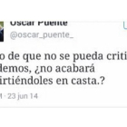 Mensaje de Puente sobre Podemos-Twitter
