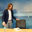 El portavoz del grupo parlamentario Podemos, Pablo Fernández, presenta las últimas iniciativas registradas por la formación en las Cortes-ICAL