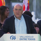 Jesús Julio Carnero durante el primer acto de campaña en Valladolid. EUROPA PRESS