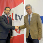 Eduardo Álvarez y J. Carlos Prieto, directores de RTVCyL y Santa María la Real.-E.M.
