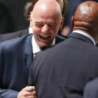Gianni Infantino, candidato a la presidencia de la FIFA, este viernes.-