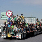 Miles de nicaragüenses formaron caravanas para cruzar México y poder ingresar a Estados Unidos.-EFE