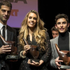 Gerard López, Ona Carbonell y Marc Márquez, los premiados.-JAVI FERRÁNDIZ