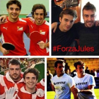 Las cuatro fotografías de Fernando Alonso y Jules Bianchi que el piloto asturiano ha colgado en su perfil de Twitter en lugar de su avatar personal.-
